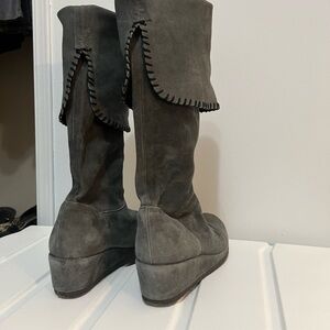 Italian Shoemakers Dark Gray Over the Knee Boots